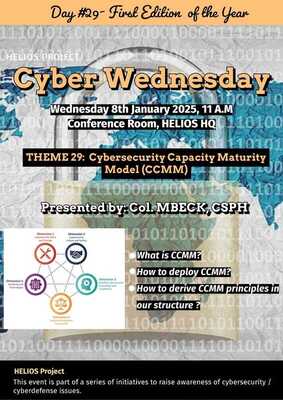 Flyer for CYBERSECURITY CAPACITY MATURITY MODEL - 08 Janvier 2025