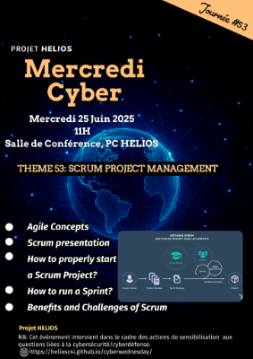 Flyer for SCRUM PROJECT MANAGEMENT  -  25 Juin 2025