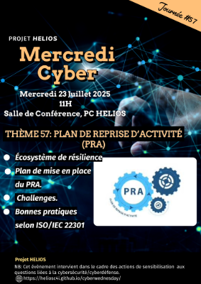 Flyer for PLAN DE REPRISE D'ACTIVITE  -  23 Juillet 2025