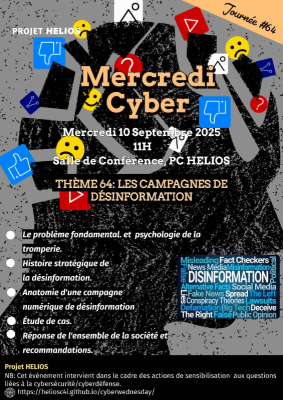 Flyer for LES CAMPAGNES DE DESINFORMATION -  10 SEPTEMBRE 2025