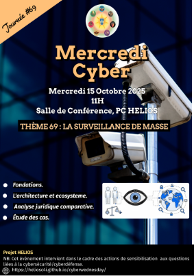 Flyer for La Surveillance de Masse -  15 OCTOBRE 2025