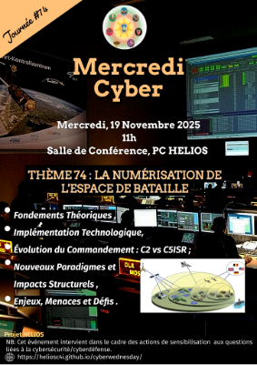 Flyer for NUMERISATION DE L’ESPACE DE BATAILLE -  19 NOVEMBRE 2025