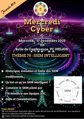 Flyer for SIEM INTELLIGENT -  17 DECEMBRE 2025