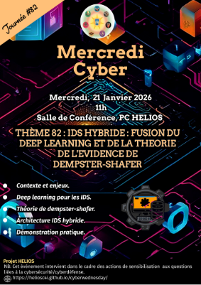 Flyer for IDS Hybride : Fusion du Deep Learning et de la théorie de l'evidence de Dempster-Shafer -  21 JANVIER 2026