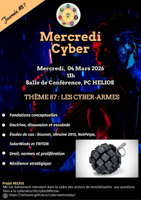 Flyer for  CYBER ARMES -  04 Mars 2026
