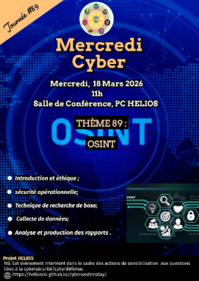 Flyer for  OSINT -  18 MARS 2026