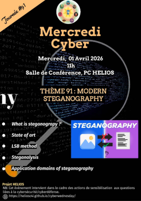 Flyer for  MODERNE STEGANOGRAPHIE -  01 AVRIL 2026