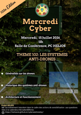 Flyer for  LES SYSTEMES ANTI-DRONES -  15 JUILLET 2026