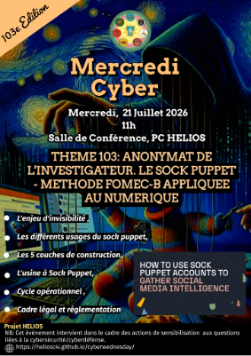 Flyer for  ANOMYMAT DE L'INVESTIGATEUR -  21 JUILLET 2026