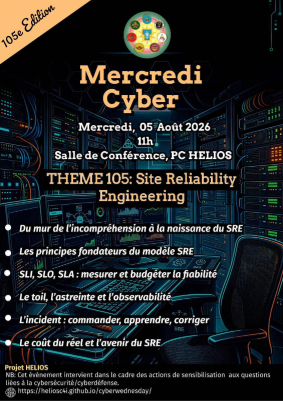 Flyer for  SITE RELIABILITY ENGINEERING -  04 AOUT 2026